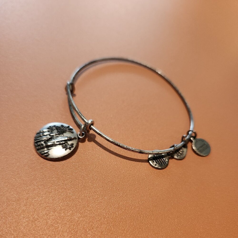 Alex & Ani Walt Disney World Cinderella Castle Bangle Bracelet Silver - Picture 2 of 7